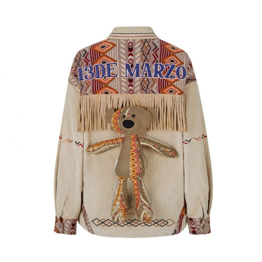 13DE MARZO Tribe Hunting Totem Coat Beige