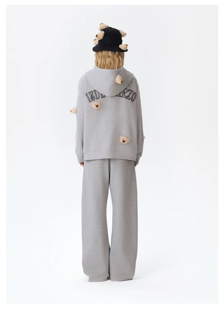 13DE MARZO Doozoo Full Zipper Hoodie Grey