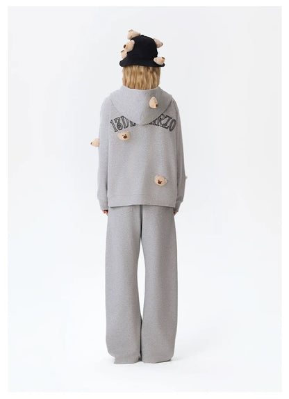 13DE MARZO Doozoo Full Zipper Hoodie Grey