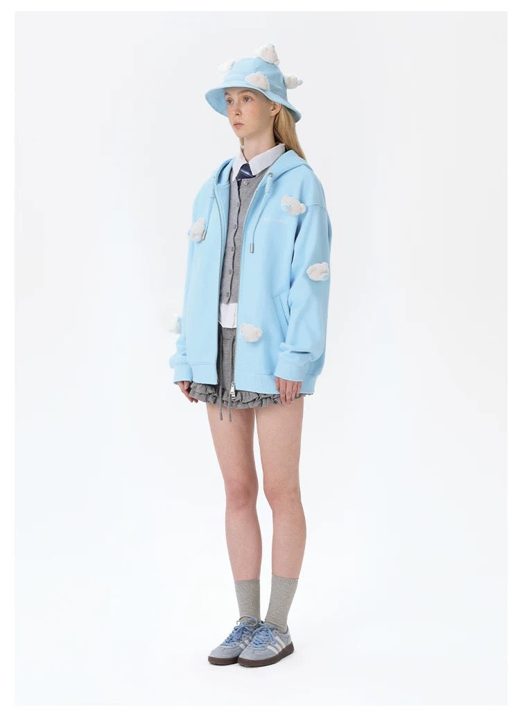 13DE MARZO Doozoo Full Zipper Hoodie Blue