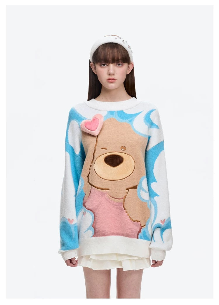 13DE MARZO Doozoo Day and Night Sweater White