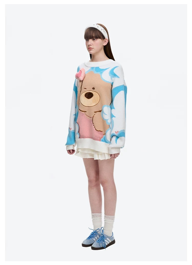 13DE MARZO Doozoo Day and Night Sweater White