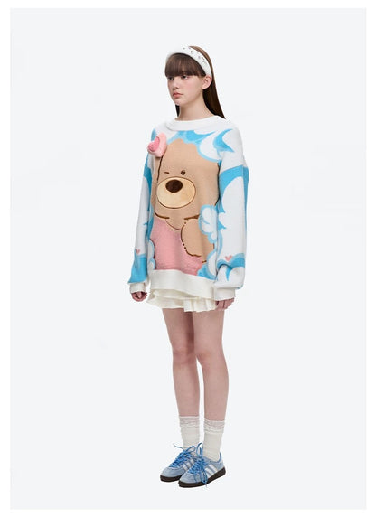 13DE MARZO Doozoo Day and Night Sweater White