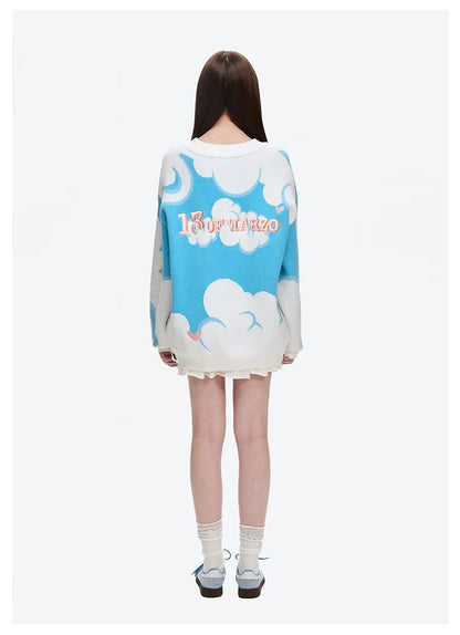 13DE MARZO Doozoo Day and Night Sweater White