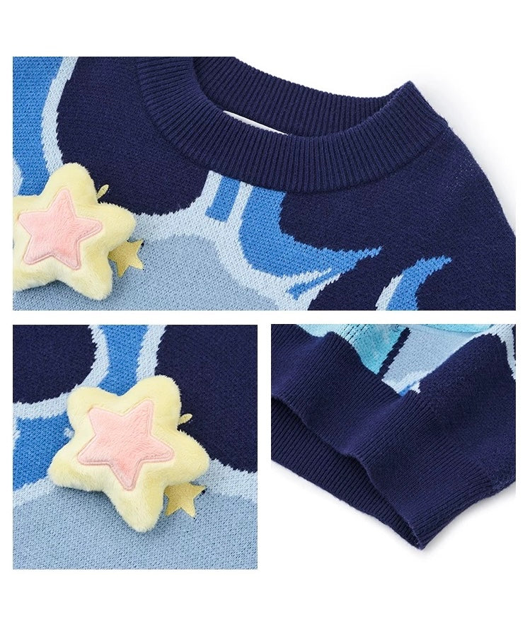 13DE MARZO Doozoo Day and Night Sweater Navy Blue