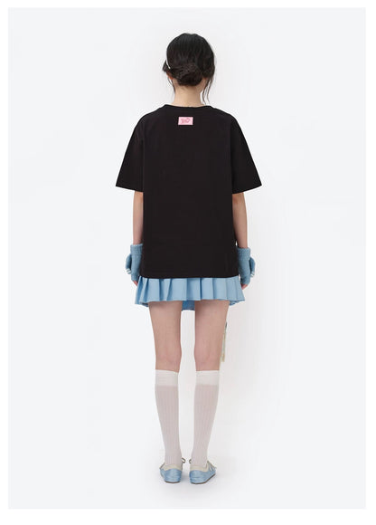 13DE MARZO x RONRON Bear Ribbon Tee Black