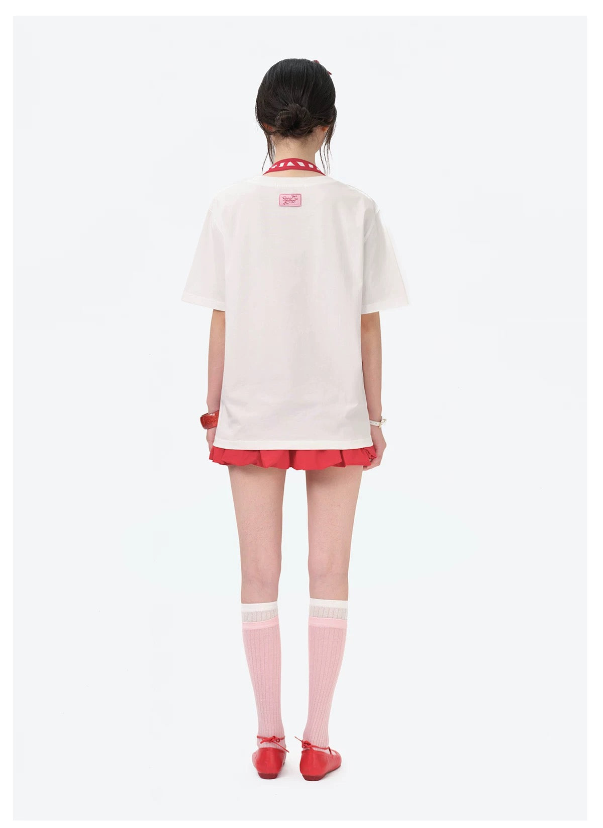 13DE MARZO x RONRON Bear Ribbon Tee White