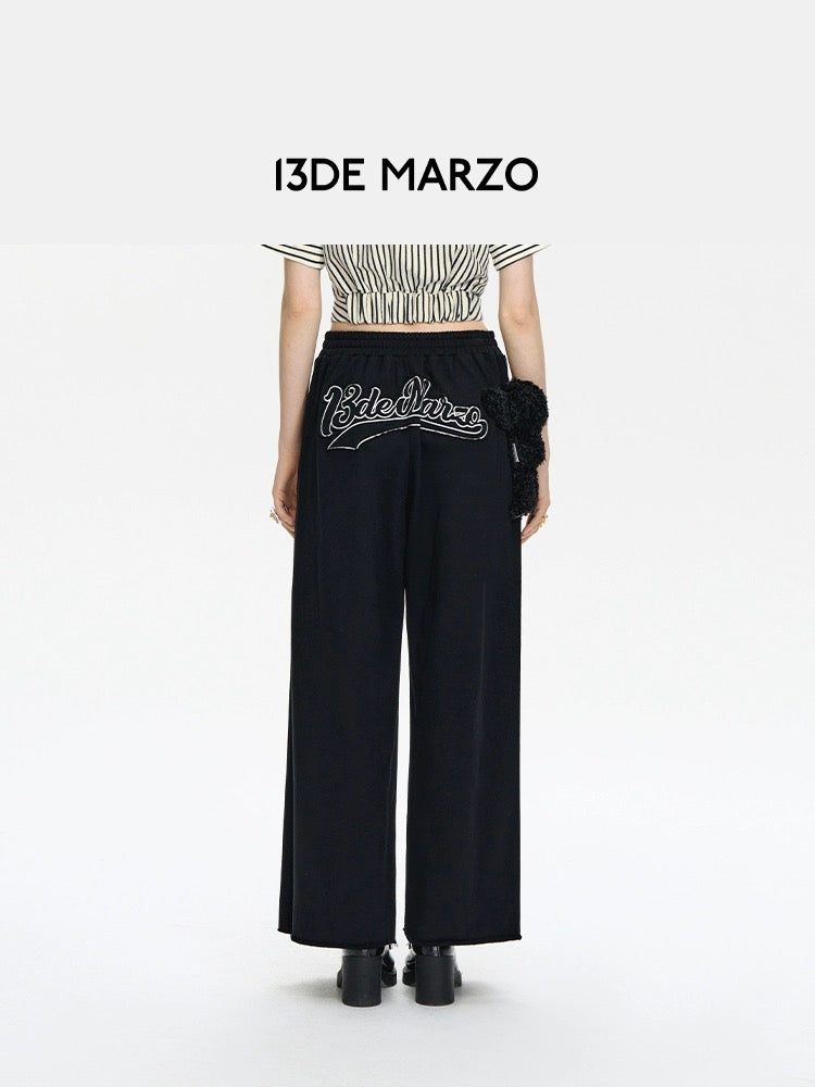 13DE MARZO Long Casual Pants Black