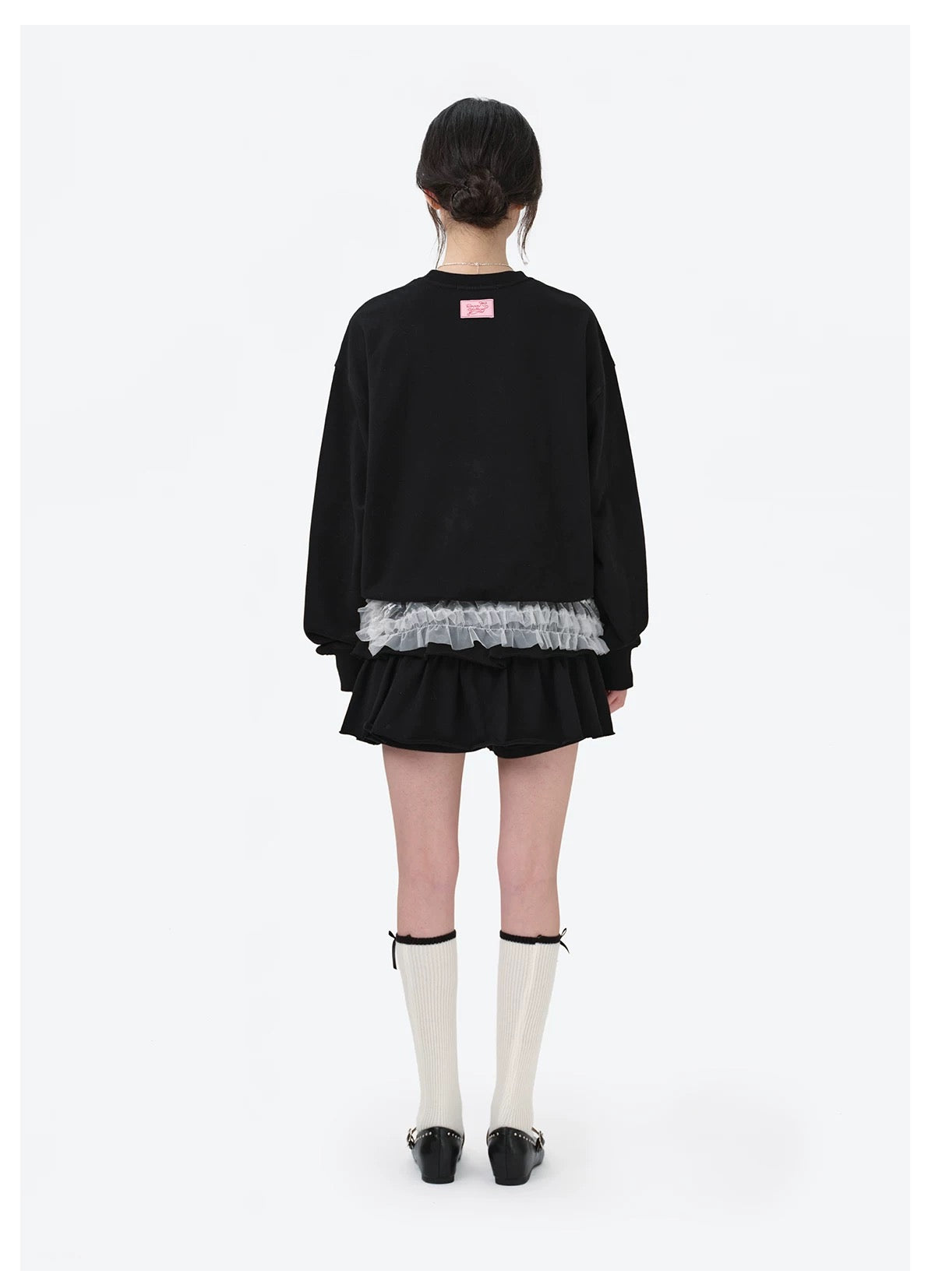 13DE MARZO x RONRON Double Ribbon Bear Sweater Black