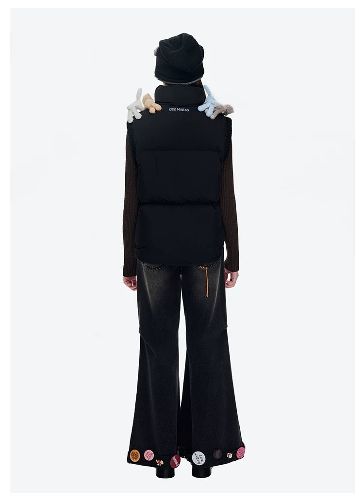 13DE MARZO Friends Bear Down Vest Black