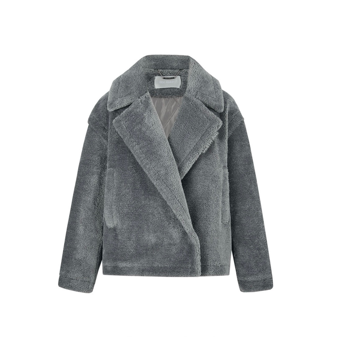 13DE MARZO Fuzzy Bear Coat Grey