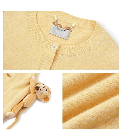 13DE MARZO Monkey Bear Cardigan Yellow