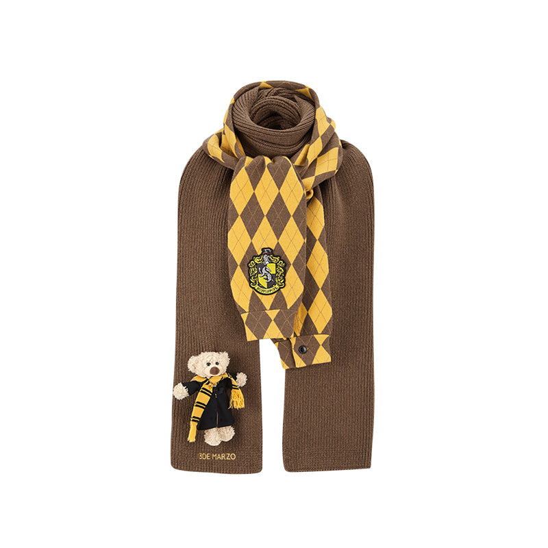 Harry Potter × 13DE MARZO Hogwarts Four Houses Bear Scarf Hufflepuff Yellow