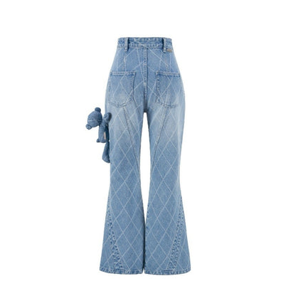 13DE MARZO Metal Rivet Jeans Blue