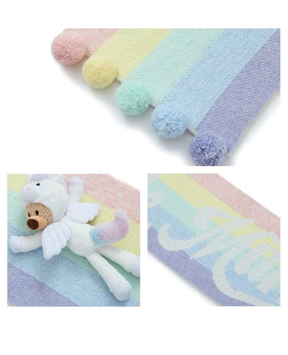 13DE MARZO Unicorn Bear Scarf Rainbow