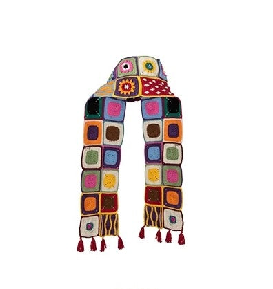 13DE MARZO Plaid Square Patch Scarf