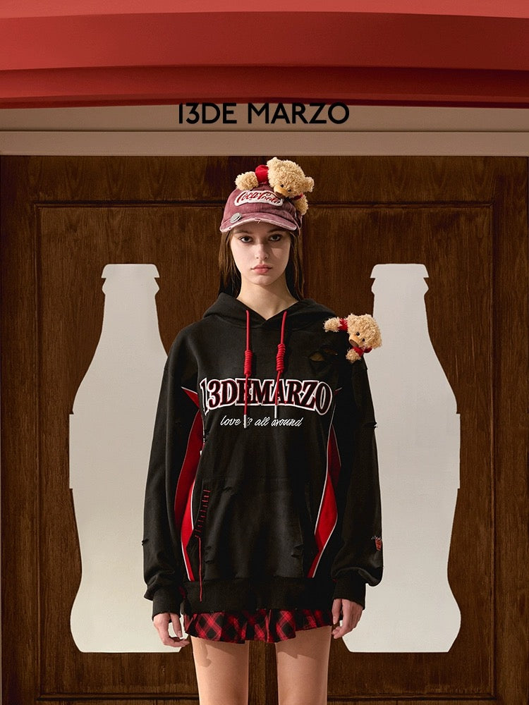 13DE MARZO x Coca-Cola Bear Logo Hoodie Black