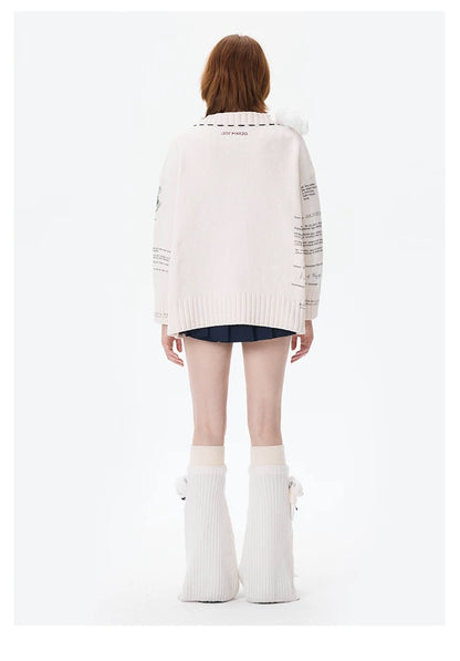 Harry Potter × 13DE MARZO Hedwig Hogwarts Offer Cardigan Beige