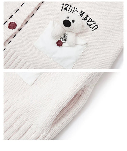 Harry Potter × 13DE MARZO Hedwig Hogwarts Offer Cardigan Beige