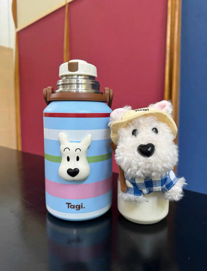 Tagi Haha Portable Vacuum Water Bottle Seasalt Stripes