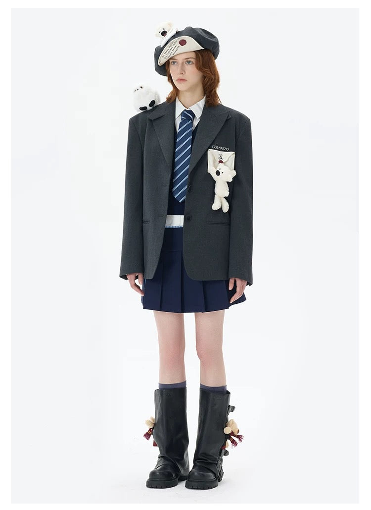 Harry Potter × 13DE MARZO Hedwig Hogwarts Offer Bear Beret Dark Grey