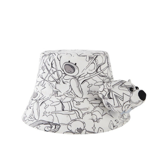 13DE MARZO Illustrate Inside-Out Bucket Hat Black And White