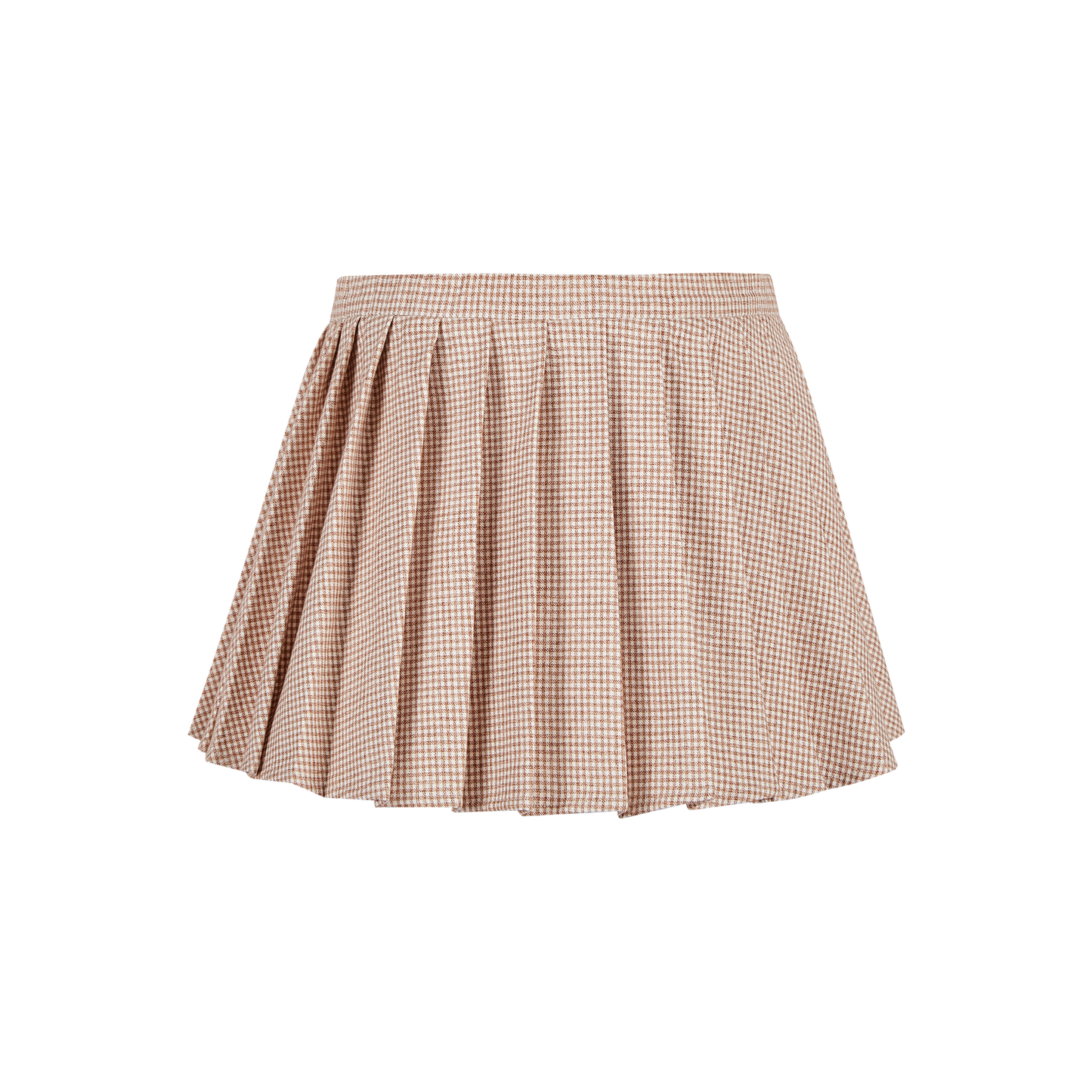 13DE MARZO Plaid Pleated Skirt Brown