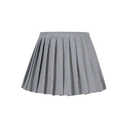 13DE MARZO Plaid Pleated Skirt Blue