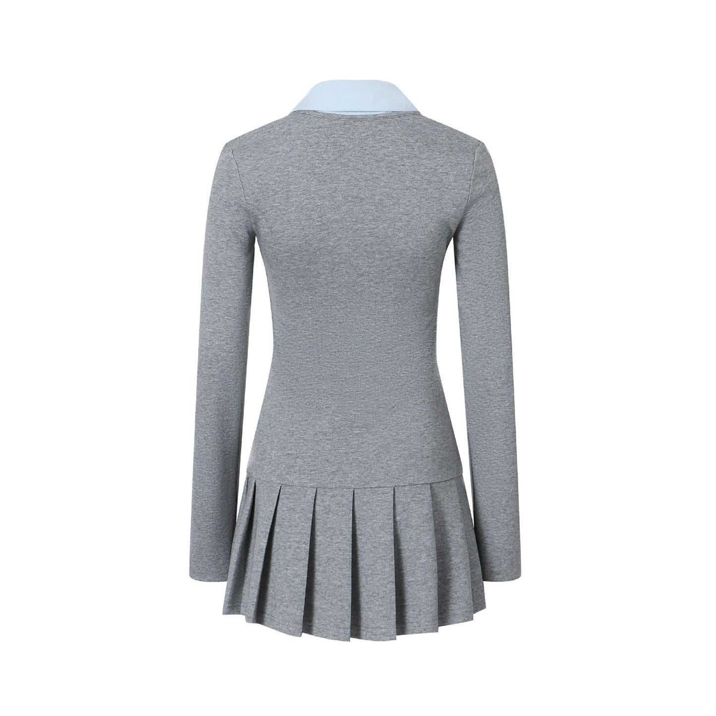 Jac Fleurant Two-in-One Shirt Collar Dress Grey