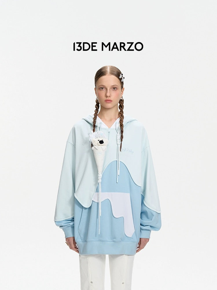 13DE MARZO Doozoo Melt Ice-Cream Hoodie Blue