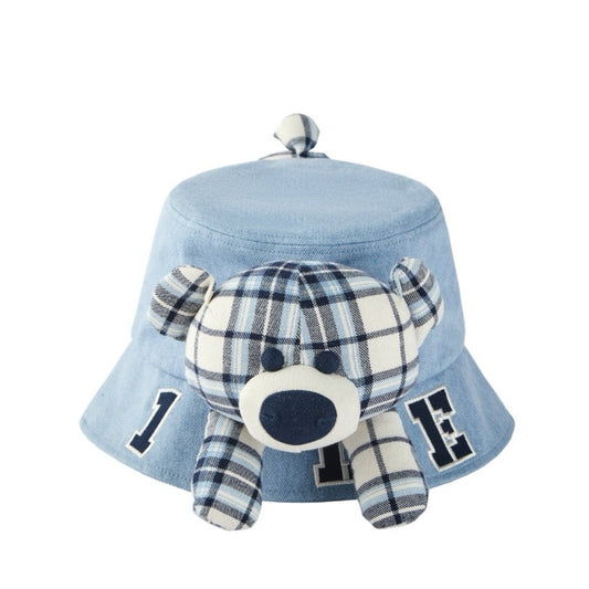 13DE MARZO Bear In Wormhole Denim Bucket Hat Wathet Blue