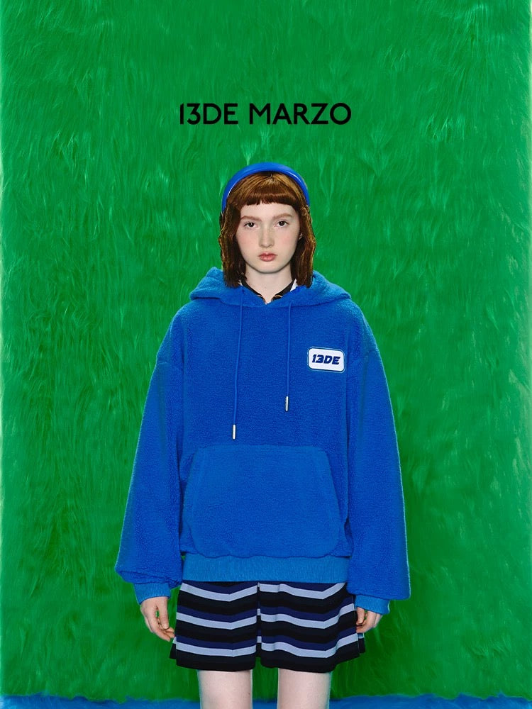 13DE MARZO x SESAME STREET Cookie monster Bear Fleece Hoodie Beaucoup Blue