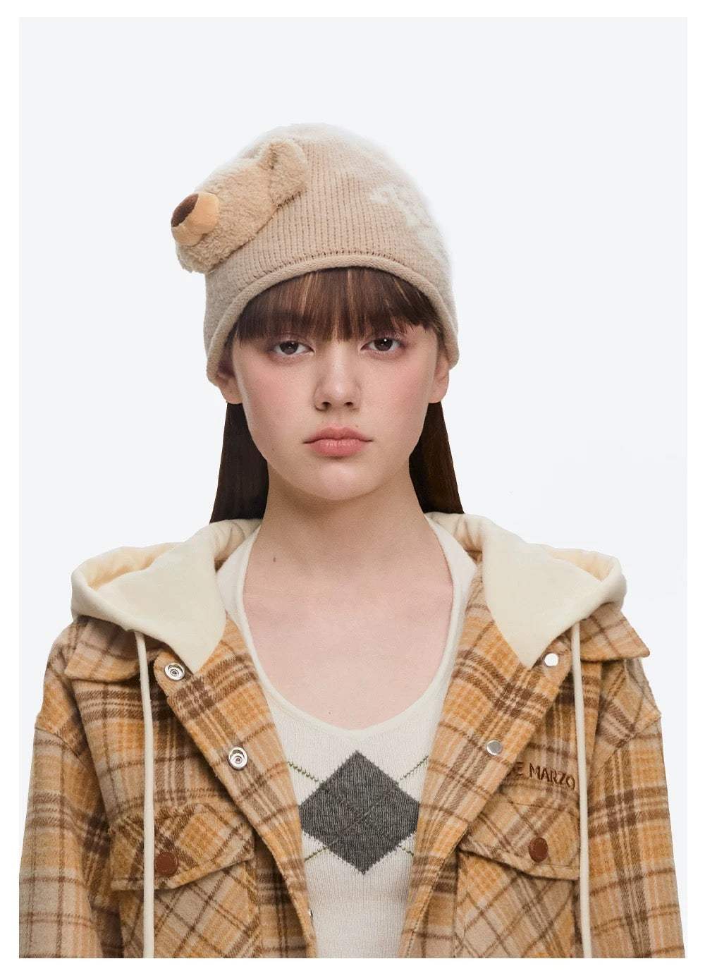 13DE MARZO Doozoo 3D Bear Beanie Almond