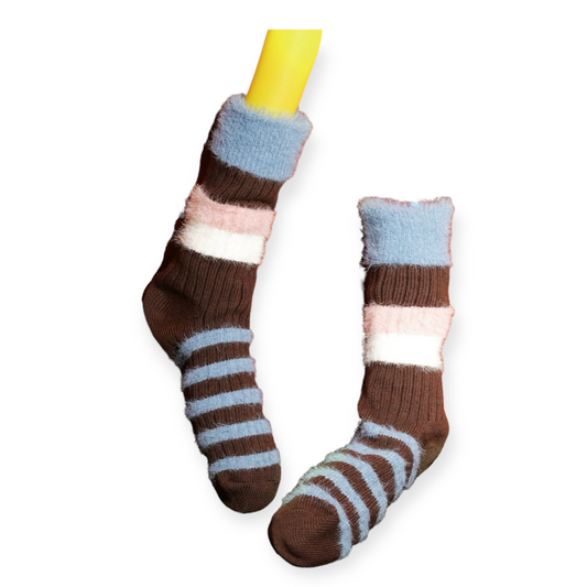 Tagi Warm Stripped Texture Cotton Socks Seasalt Scone