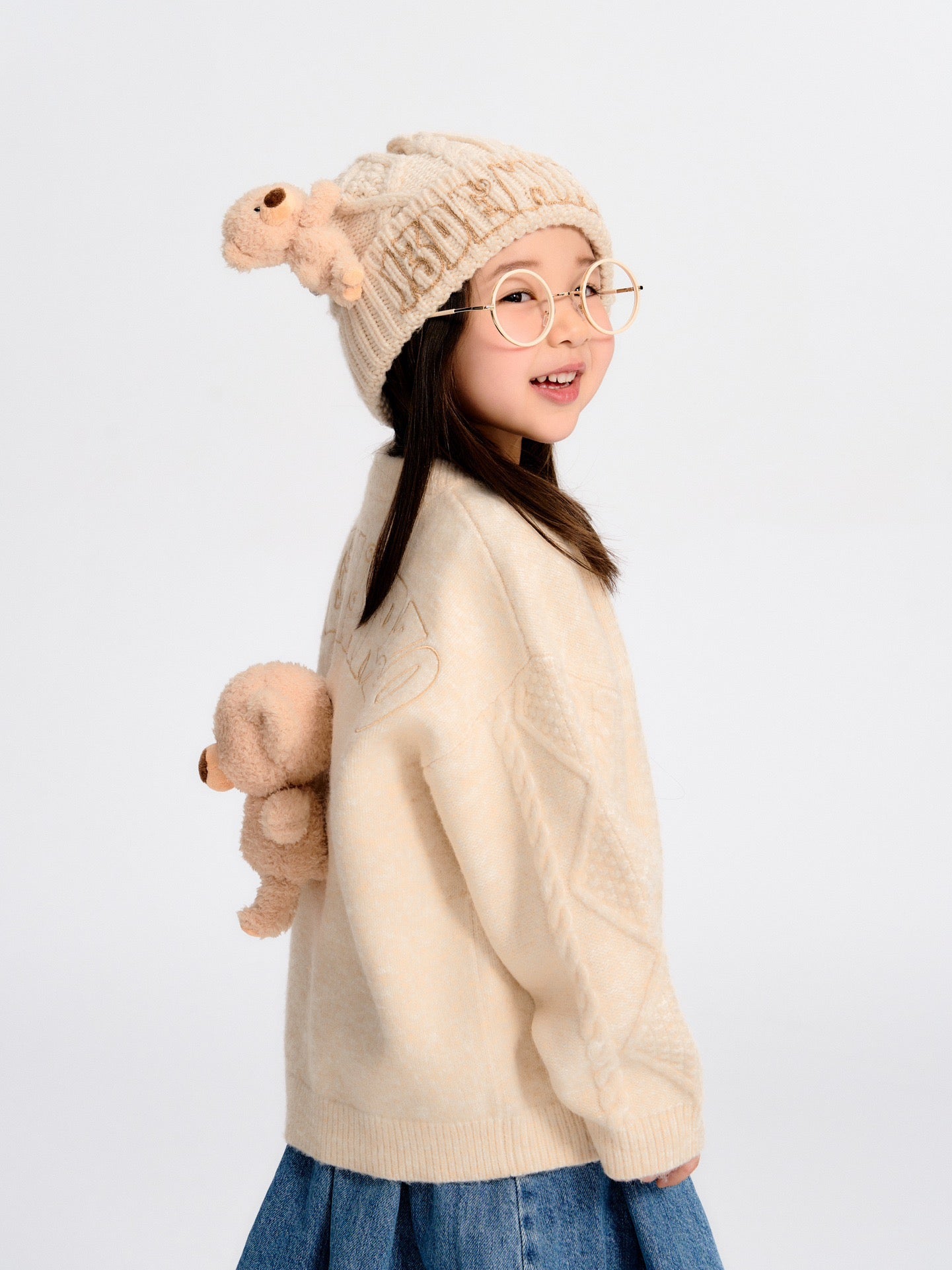 13DE MARZO BabyBear Weave Sweater Beige