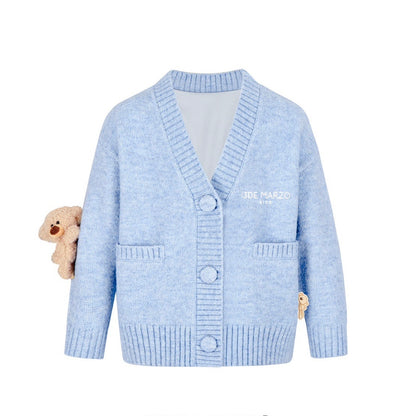 13DE MARZO BabyBear Knit Cardigan Blue