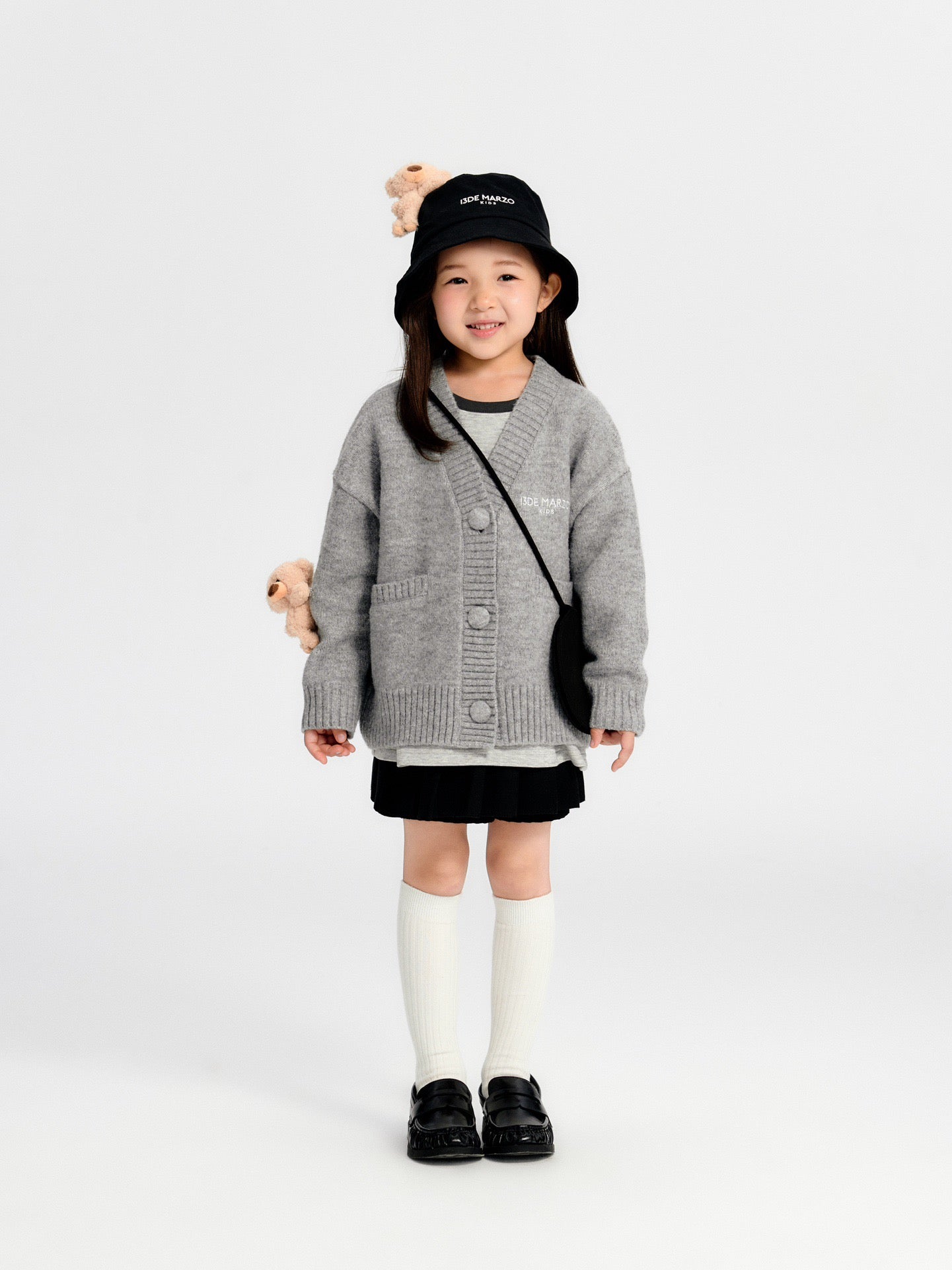 13DE MARZO BabyBear Knit Cardigan Gray