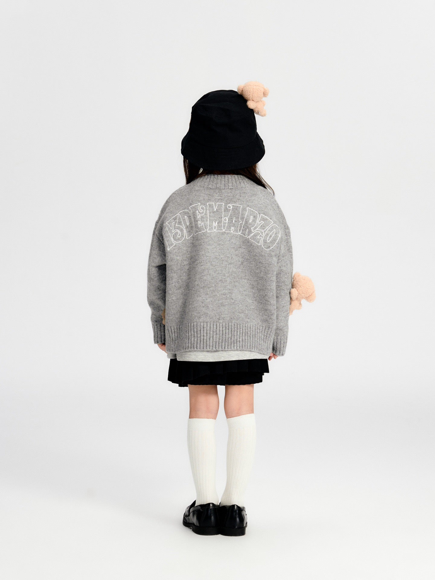 13DE MARZO BabyBear Knit Cardigan Gray