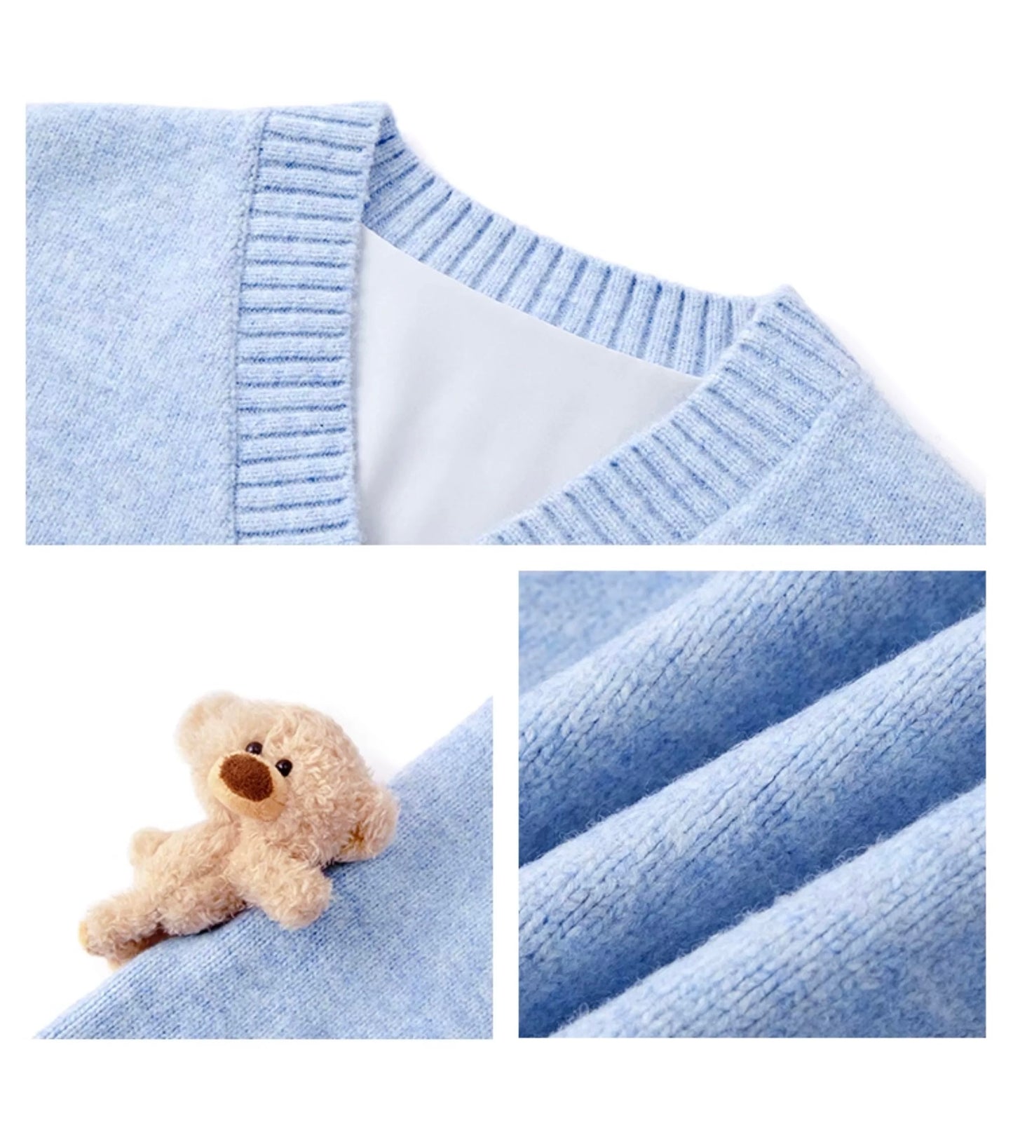 13DE MARZO BabyBear Knit Cardigan Blue