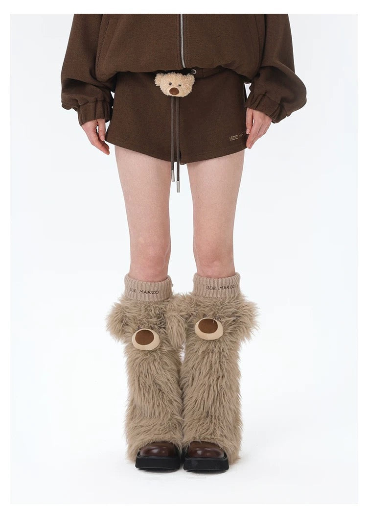 13DE MARZO Doozoo Brushed Shorts Brown