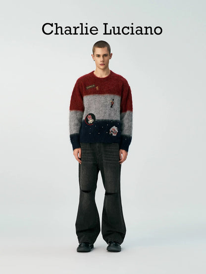 Charlie Luciano x Nutcracker Three-Color Striped Sweater