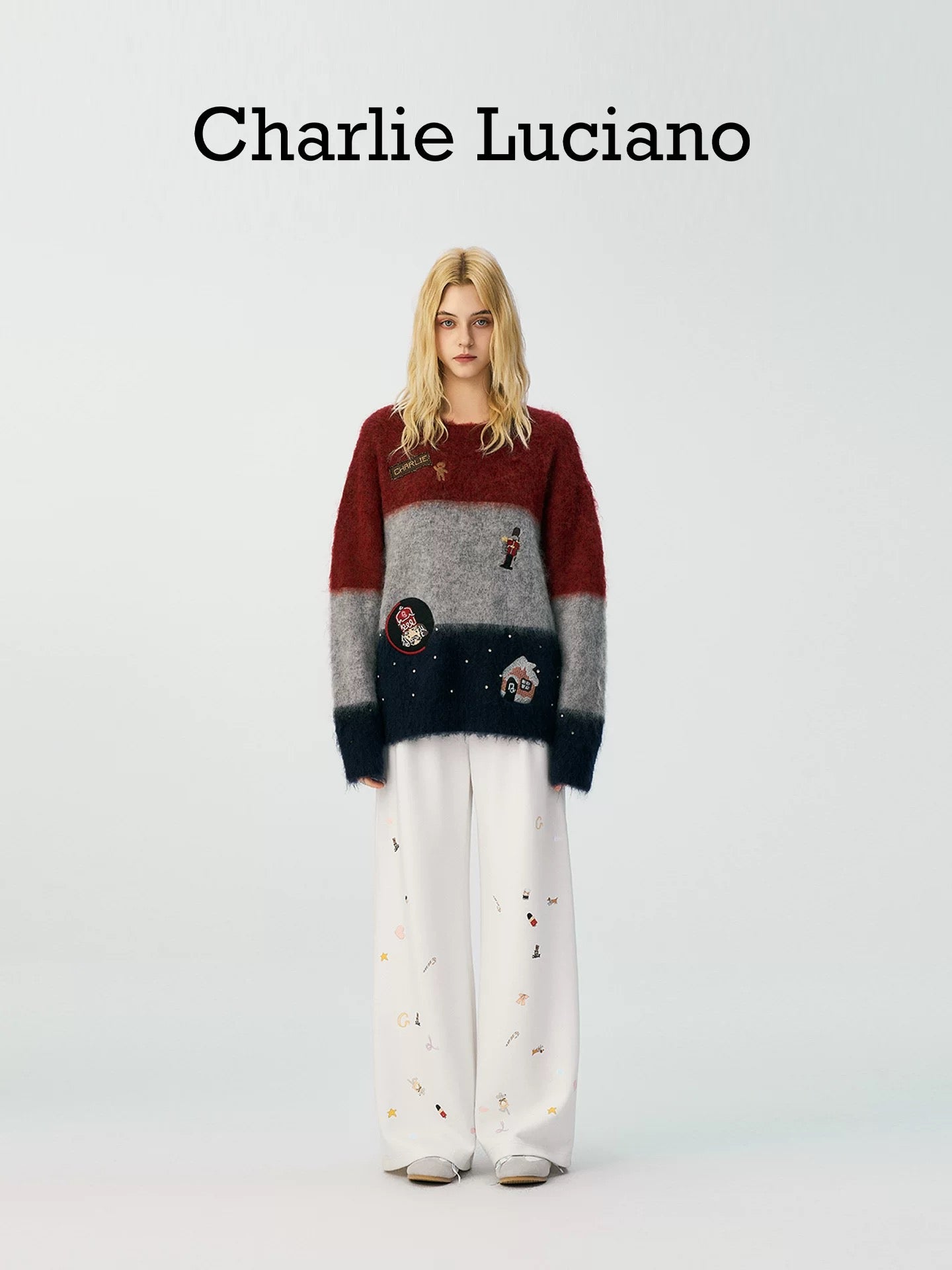 Charlie Luciano x Nutcracker Three-Color Striped Sweater