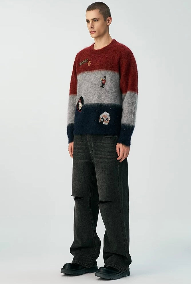 Charlie Luciano x Nutcracker Three-Color Striped Sweater