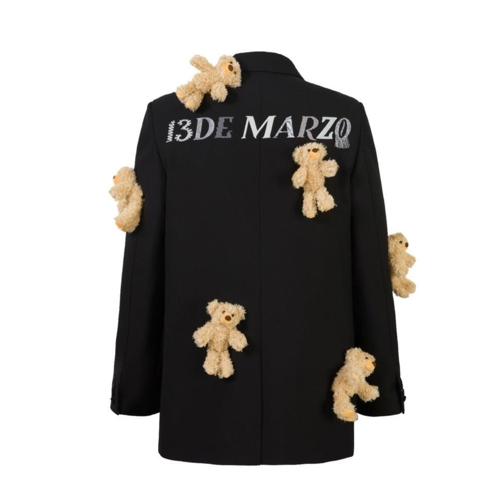 13DE MARZO Mini Bear Covered Suit Black