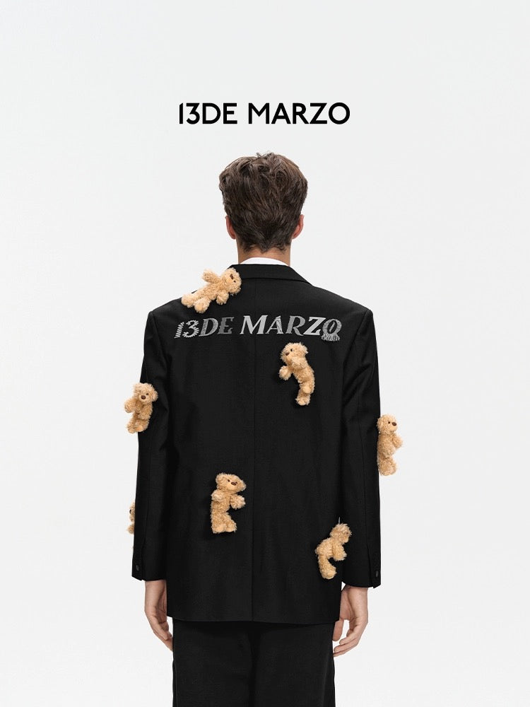 13DE MARZO Mini Bear Covered Suit Black