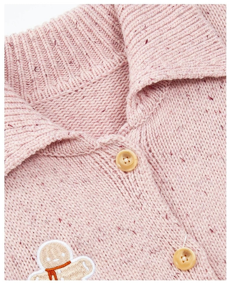 Charlie Luciano Christmas Speckled Turn-Down Collar Cardigan