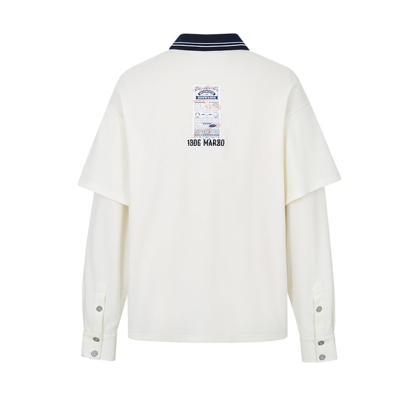 Harry Potter × 13DE MARZO Quidditch Bear Sports Shirt White