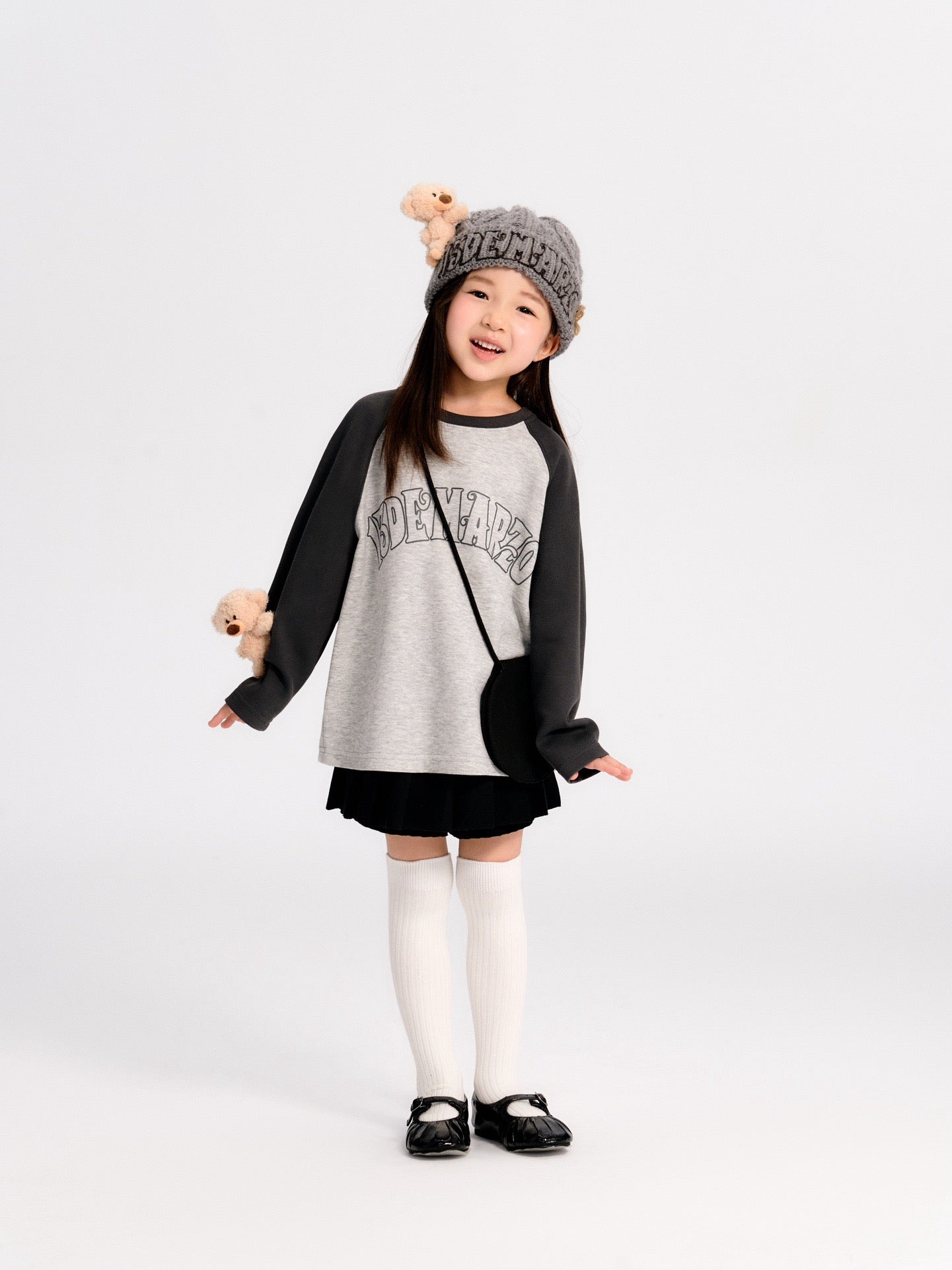 13DE MARZO BabyBear Raglan T-shirt Gray