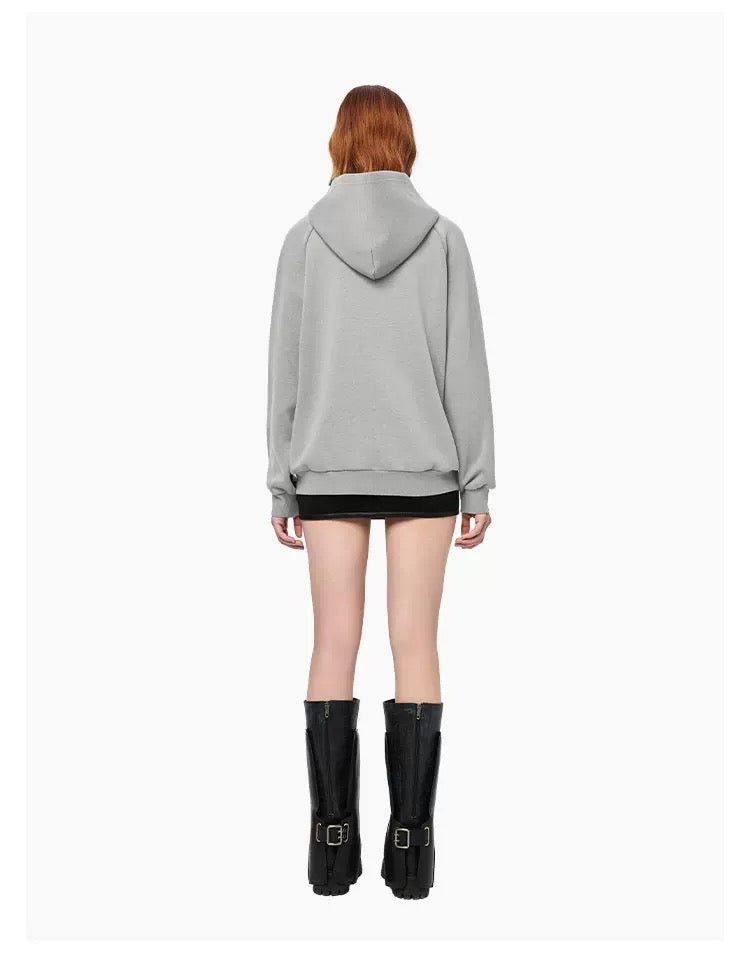 Ann Andelman Grey Puppy Print Hoodie