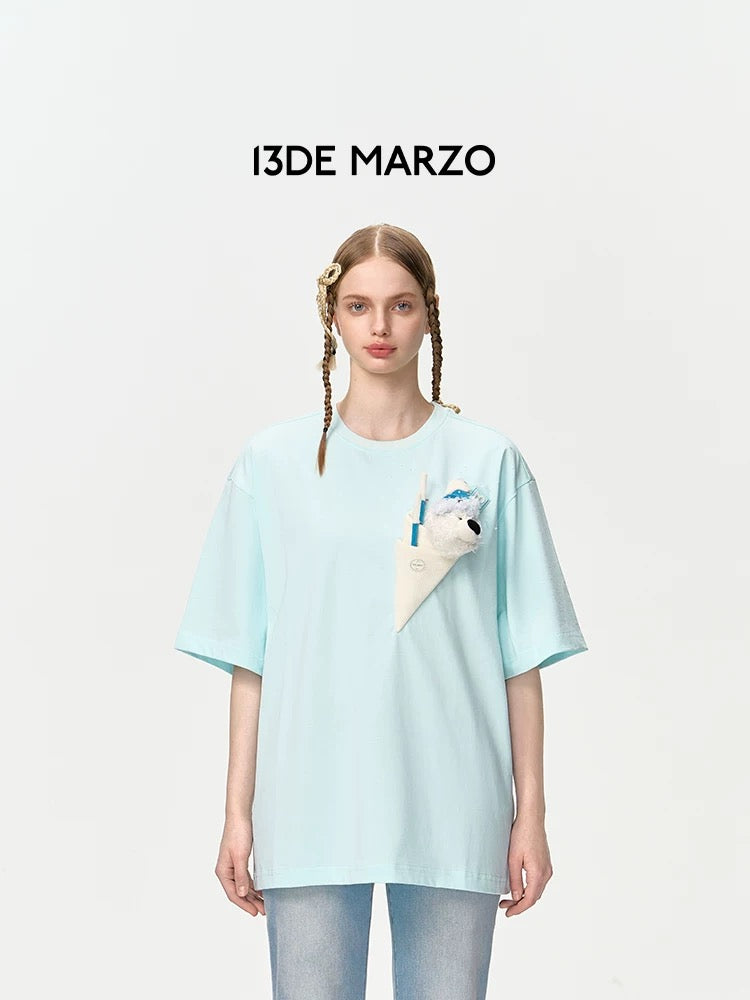 13DE MARZO Doozoo Ice-Cream T-shirt Wan Blue